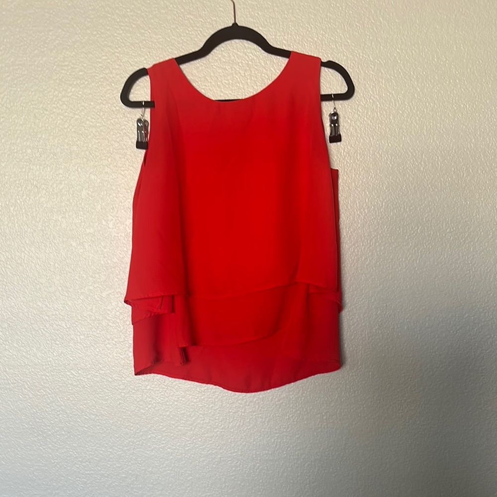 Red Sleeveless Layered Top